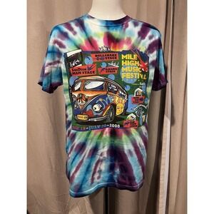 Mile‎ High Music Festival Colorado July 20 2008 Tye-dyed Anvil T Shirt Large